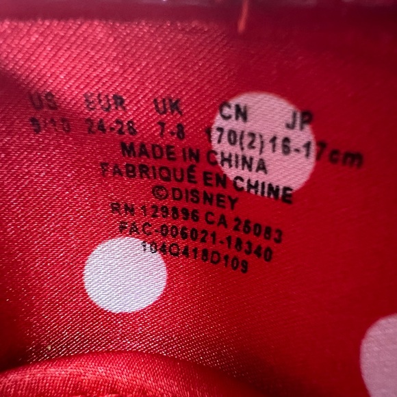 Disney Minnie Mouse Shoes Child Size 9/10 Yellow Glitter Red Plush Bow NEW - Picture 2 of 9